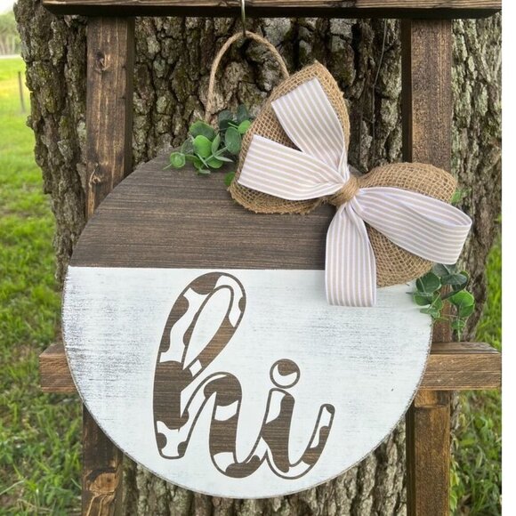 Handmade welcome sign, Door decor, Wood decor, Porch sign - Picture 1 of 5